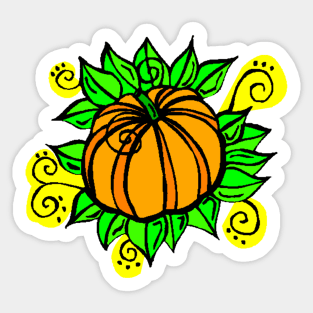 Retro Autumn Pumpkin Sticker